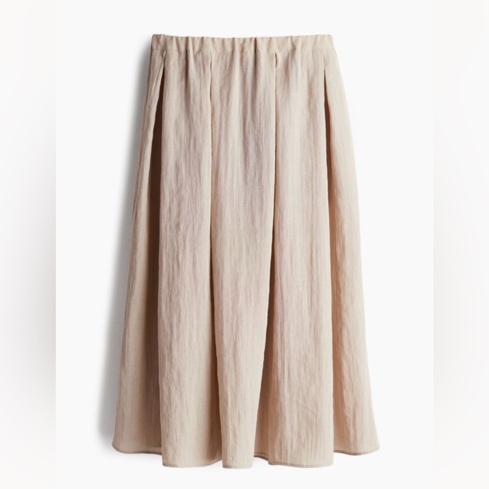 H&M Women’s Pleated Skirt - Light Beige L